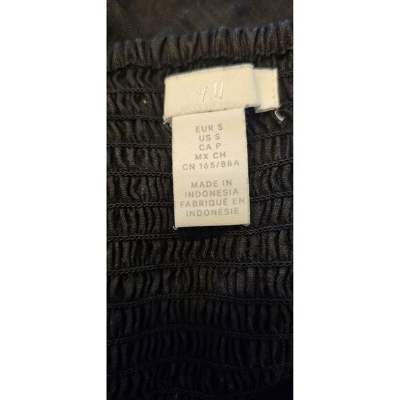 H & M Linen Top Size Small Black Stretchy back - Picture 3 of 8